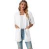imageGRECERELLE Womens Lightweight Open Front Casual VNeck Long Cardigan Sweater with Pockets S2XL02 White