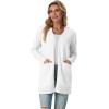 imageGRECERELLE Womens Lightweight Open Front Casual VNeck Long Cardigan Sweater with Pockets S2XL02 White