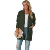 imageGRECERELLE Womens Lightweight Open Front Casual VNeck Long Cardigan Sweater with Pockets S2XLArmy Green