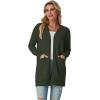 imageGRECERELLE Womens Lightweight Open Front Casual VNeck Long Cardigan Sweater with Pockets S2XLArmy Green