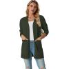 imageGRECERELLE Womens Lightweight Open Front Casual VNeck Long Cardigan Sweater with Pockets S2XLArmy Green
