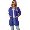 imageGRECERELLE Womens Lightweight Open Front Casual VNeck Long Cardigan Sweater with Pockets S2XLBright Blue