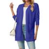 imageGRECERELLE Womens Lightweight Open Front Casual VNeck Long Cardigan Sweater with Pockets S2XLBright Blue