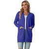 imageGRECERELLE Womens Lightweight Open Front Casual VNeck Long Cardigan Sweater with Pockets S2XLBright Blue