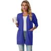 imageGRECERELLE Womens Lightweight Open Front Casual VNeck Long Cardigan Sweater with Pockets S2XLBright Blue