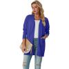 imageGRECERELLE Womens Lightweight Open Front Casual VNeck Long Cardigan Sweater with Pockets S2XLBright Blue
