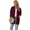 imageGRECERELLE Womens Lightweight Open Front Casual VNeck Long Cardigan Sweater with Pockets S2XLBurgundy