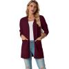 imageGRECERELLE Womens Lightweight Open Front Casual VNeck Long Cardigan Sweater with Pockets S2XLBurgundy