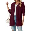 imageGRECERELLE Womens Lightweight Open Front Casual VNeck Long Cardigan Sweater with Pockets S2XLBurgundy
