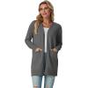 imageGRECERELLE Womens Lightweight Open Front Casual VNeck Long Cardigan Sweater with Pockets S2XLCharcoal
