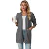 imageGRECERELLE Womens Lightweight Open Front Casual VNeck Long Cardigan Sweater with Pockets S2XLCharcoal