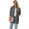imageGRECERELLE Womens Lightweight Open Front Casual VNeck Long Cardigan Sweater with Pockets S2XLCharcoal
