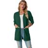 imageGRECERELLE Womens Lightweight Open Front Casual VNeck Long Cardigan Sweater with Pockets S2XLCyan Green