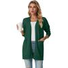 imageGRECERELLE Womens Lightweight Open Front Casual VNeck Long Cardigan Sweater with Pockets S2XLCyan Green
