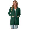imageGRECERELLE Womens Lightweight Open Front Casual VNeck Long Cardigan Sweater with Pockets S2XLCyan Green