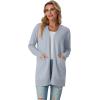 imageGRECERELLE Womens Lightweight Open Front Casual VNeck Long Cardigan Sweater with Pockets S2XLGrey Blue