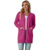imageGRECERELLE Womens Lightweight Open Front Casual VNeck Long Cardigan Sweater with Pockets S2XLHot Pink