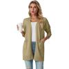 imageGRECERELLE Womens Lightweight Open Front Casual VNeck Long Cardigan Sweater with Pockets S2XLKhaki