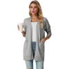 imageGRECERELLE Womens Lightweight Open Front Casual VNeck Long Cardigan Sweater with Pockets S2XLLight Grey