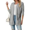imageGRECERELLE Womens Lightweight Open Front Casual VNeck Long Cardigan Sweater with Pockets S2XLLight Grey