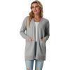 imageGRECERELLE Womens Lightweight Open Front Casual VNeck Long Cardigan Sweater with Pockets S2XLLight Grey