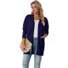 imageGRECERELLE Womens Lightweight Open Front Casual VNeck Long Cardigan Sweater with Pockets S2XLNavy Blue