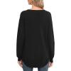 imageGRECERELLE Womens Long Sleeve Lightweight Crewneck Sweater Tops Casual Soft Knit Pullover JumperBlack