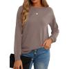 imageGRECERELLE Womens Long Sleeve Lightweight Crewneck Sweater Tops Casual Soft Knit Pullover JumperDark Apricot