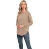 imageGRECERELLE Womens Long Sleeve Lightweight Crewneck Sweater Tops Casual Soft Knit Pullover JumperKhaki