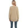 imageGRECERELLE Womens Long Sleeve Lightweight Crewneck Sweater Tops Casual Soft Knit Pullover JumperKhaki