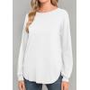 imageGRECERELLE Womens Long Sleeve Lightweight Crewneck Sweater Tops Casual Soft Knit Pullover JumperWhite