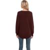 imageGRECERELLE Womens Long Sleeve Lightweight Crewneck Sweater Tops Casual Soft Knit Pullover JumperWine Red