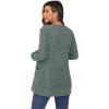 imageGRECERELLE Womens Long Sleeve Open Front Cardigan Button Down Ribbed Lightweight Knit Outerwear with PocketBlue Green