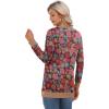 imageGRECERELLE Womens Long Sleeve Open Front Cardigan Button Down Ribbed Lightweight Knit Outerwear with PocketBrown Pink Flower