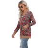 imageGRECERELLE Womens Long Sleeve Open Front Cardigan Button Down Ribbed Lightweight Knit Outerwear with PocketBrown Pink Flower