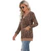imageGRECERELLE Womens Long Sleeve Open Front Cardigan Button Down Ribbed Lightweight Knit Outerwear with PocketCashew Brown