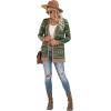 imageGRECERELLE Womens Long Sleeve Open Front Cardigan Button Down Ribbed Lightweight Knit Outerwear with PocketElk Green