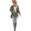 imageGRECERELLE Womens Long Sleeve Open Front Cardigan Button Down Ribbed Lightweight Knit Outerwear with PocketElk Green