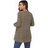 imageGRECERELLE Womens Long Sleeve Open Front Cardigan Button Down Ribbed Lightweight Knit Outerwear with PocketLight Brown