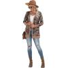 imageGRECERELLE Womens Long Sleeve Open Front Cardigan Button Down Ribbed Lightweight Knit Outerwear with PocketNavy Blue Daffodil