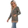 imageGRECERELLE Womens Long Sleeve Open Front Cardigan Button Down Ribbed Lightweight Knit Outerwear with PocketPaisley Blue