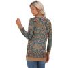 imageGRECERELLE Womens Long Sleeve Open Front Cardigan Button Down Ribbed Lightweight Knit Outerwear with PocketPaisley Blue