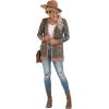 imageGRECERELLE Womens Long Sleeve Open Front Cardigan Button Down Ribbed Lightweight Knit Outerwear with PocketPaisley Blue
