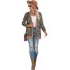 imageGRECERELLE Womens Long Sleeve Open Front Cardigan Button Down Ribbed Lightweight Knit Outerwear with PocketPaisley Blue