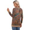 imageGRECERELLE Womens Long Sleeve Open Front Cardigan Button Down Ribbed Lightweight Knit Outerwear with PocketPaisley Red