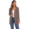 imageGRECERELLE Womens Long Sleeve Open Front Cardigan Button Down Ribbed Lightweight Knit Outerwear with PocketPink