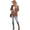 imageGRECERELLE Womens Long Sleeve Open Front Cardigan Button Down Ribbed Lightweight Knit Outerwear with PocketRed Pane Lips