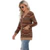 imageGRECERELLE Womens Long Sleeve Open Front Cardigan Button Down Ribbed Lightweight Knit Outerwear with PocketRound Flower Orange