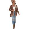 imageGRECERELLE Womens Long Sleeve Open Front Cardigan Button Down Ribbed Lightweight Knit Outerwear with PocketRound Flower Orange