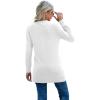 imageGRECERELLE Womens Long Sleeve Open Front Cardigan Button Down Ribbed Lightweight Knit Outerwear with PocketWhite